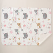 Niedliche Katze hat ein lächelndes Katzen-Muster Sherpadecke (Vorderseite (Horizontal))