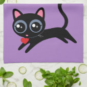 Niedliche Katze Herzdieb für Freundin, Ehefrau Geschirrtuch (Gefaltet)