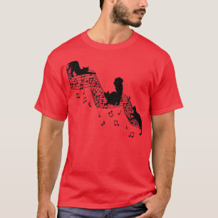 Niedliche Katze hört Musik T-Shirt