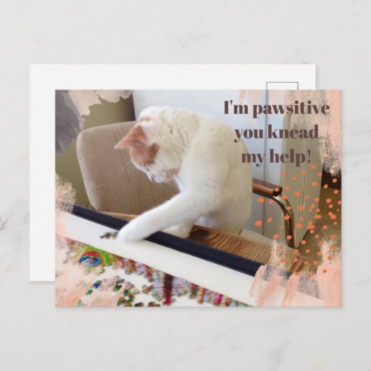 Niedliche Katze "Ich bin pawsitiv, dass du meine H Postkarte (Vorne/Hinten)