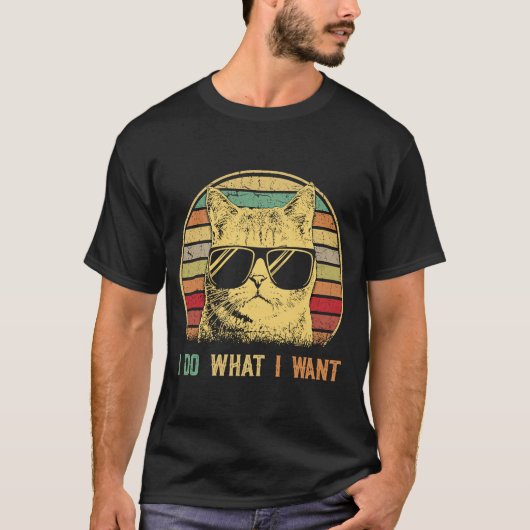 Niedliche Katze Ich tue, was ich Ca Cat Gewollt T-Shirt (Vorderseite)