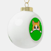 Niedliche Katze-Illustration Keramik Kugel-Ornament (Links)