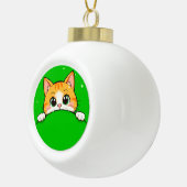 Niedliche Katze-Illustration Keramik Kugel-Ornament (Rechts)