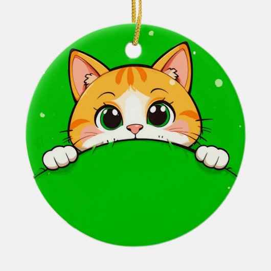Niedliche Katze-Illustration Keramik Ornament (Vorne)