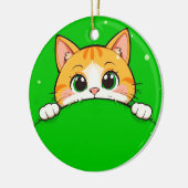 Niedliche Katze-Illustration Keramik Ornament (Links)