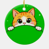 Niedliche Katze-Illustration Keramik Ornament (Hinten)