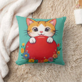 Niedliche Katze-Illustration Kissen (Decke)