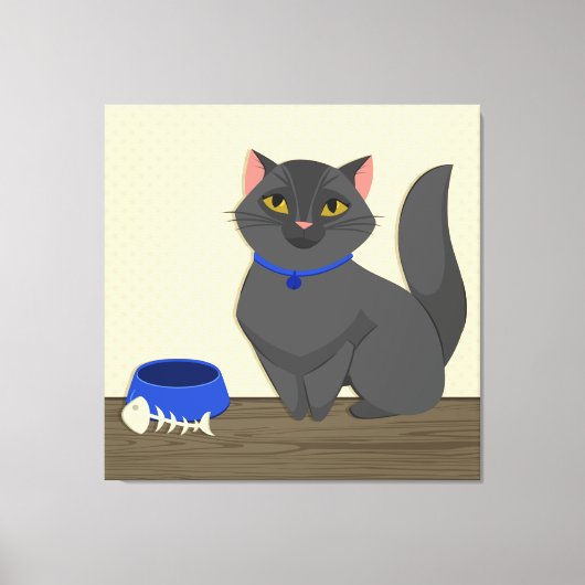 Niedliche Katze-Illustration Leinwanddruck (Vorderseite)