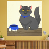Niedliche Katze-Illustration Leinwanddruck (Insitu (Wohnzimmer))