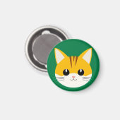 Niedliche Katze-Illustration Magnet (Vorderseite/Rückseite)