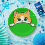 Niedliche Katze-Illustration Pappteller (Party)