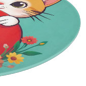 Niedliche Katze-Illustration Schneidebrett (Ecke)