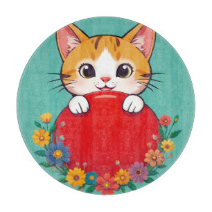 Niedliche Katze-Illustration Schneidebrett