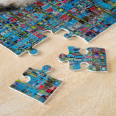 Niedliche Katze im abstrakten Hintergrund Puzzle (Seite)