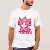 Niedliche Katze im Axolotl-Kostüm T-Shirt (Vorderseite)