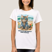 Niedliche Katze im Beach Cat Lovers T - Shirt (Vorderseite)