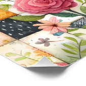 Niedliche Katze im Blumengeflecht Poster (Ecke)