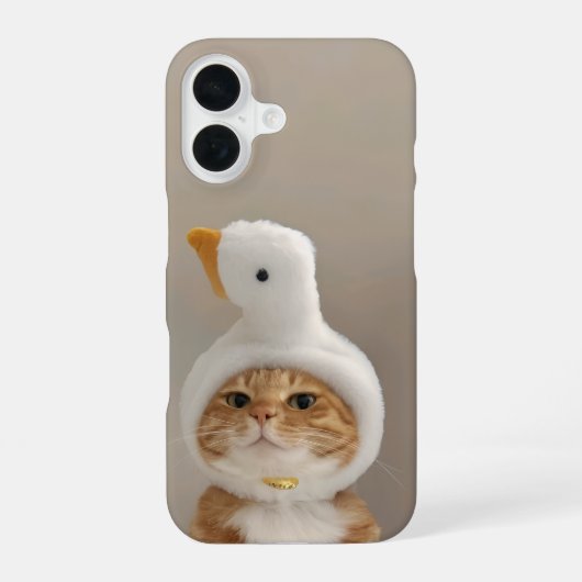 Niedliche Katze im Duck Hat iPhone 16 Slim Fit Cas Hülle (Rückseite)