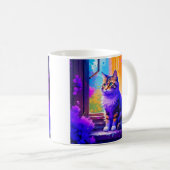 Niedliche Katze im Fenster Kaffeetasse (VorderseiteRechts)