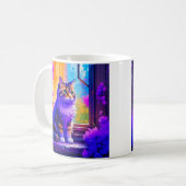 Niedliche Katze im Fenster Kaffeetasse (Vorderseite Links)