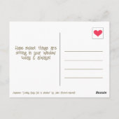 Niedliche Katze im Fenster mit Fisch denken Sie an Postkarte (Rückseite)