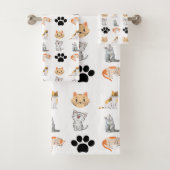 Niedliche Katze im ganzen Druck Badhandtuch Set (Insitu)