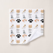 Niedliche Katze im ganzen Druck Badhandtuch Set (Waschlappen)