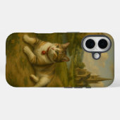 Niedliche Katze im Garten mit iPhone Case (Rückseite (Horizontal))