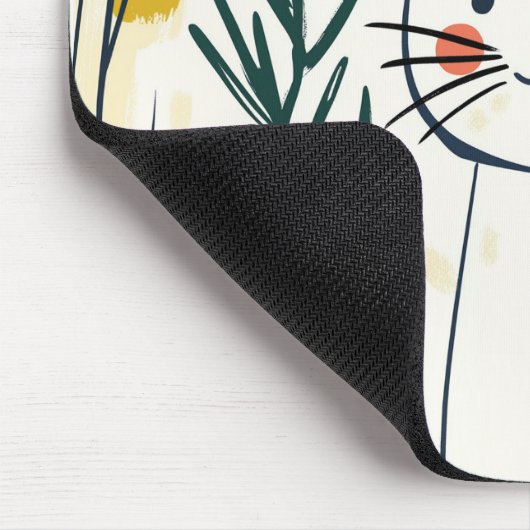 Niedliche Katze im Garten Mousepad (Ecke)