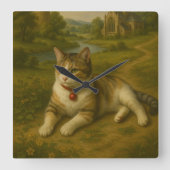 Niedliche Katze im Gartenplatz Uhr (Vorderseite)