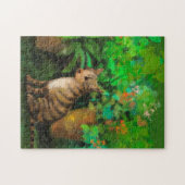 Niedliche Katze im Gartenpuzzle Puzzle (Horizontal)