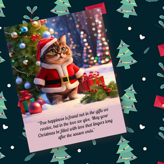 Niedliche Katze im Santa Claus Outfit Weihnachten  Postkarte