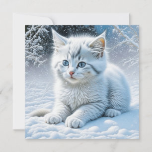 Niedliche Katze im Schnee