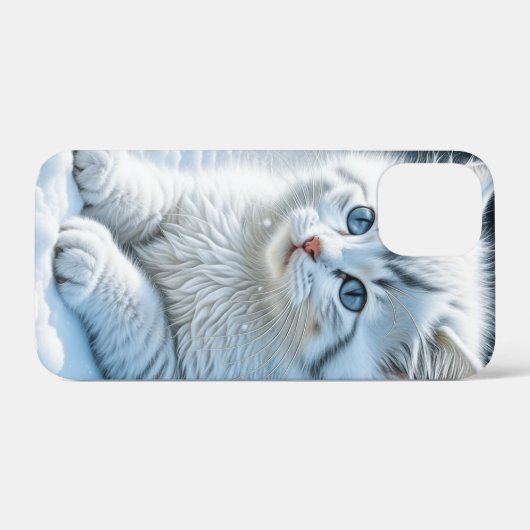 Niedliche Katze im Schnee Case-Mate iPhone Hülle (Rückseite (Horizontal))
