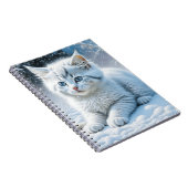 Niedliche Katze im Schnee Notizblock (Rechte Seite)