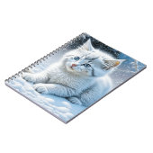 Niedliche Katze im Schnee Notizblock (Linke Seite)