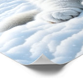 Niedliche Katze im Schnee Poster (Ecke)