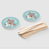 Niedliche Katze im Snow Gear mit Snowman Art Fächer (Non-assembled)