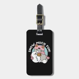 Niedliche Katze im Snow Gear mit Snowman Art Gepäckanhänger