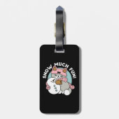 Niedliche Katze im Snow Gear mit Snowman Art Gepäckanhänger (Rückseite vertikal)