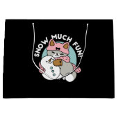 Niedliche Katze im Snow Gear mit Snowman Art Große Geschenktüte (Vorderseite)