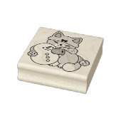 Niedliche Katze im Snow Gear mit Snowman Art Gummistempel (Stempel)