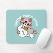 Niedliche Katze im Snow Gear mit Snowman Art Mousepad (Mit Mouse)