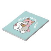 Niedliche Katze im Snow Gear mit Snowman Art Notizblock (Rotiert)