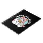 Niedliche Katze im Snow Gear mit Snowman Art Notizblock (Linke Seite)