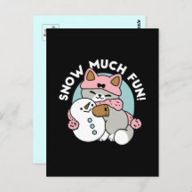 Niedliche Katze im Snow Gear mit Snowman Art