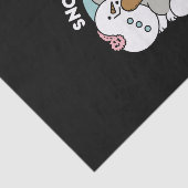 Niedliche Katze im Snow Gear mit Snowman Art Seidenpapier (Ausschnitt)