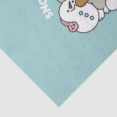 Niedliche Katze im Snow Gear mit Snowman Art Seidenpapier (Ausschnitt)