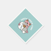 Niedliche Katze im Snow Gear mit Snowman Art Serviette (Ecke)