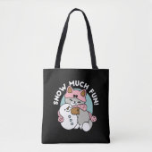 Niedliche Katze im Snow Gear mit Snowman Art Tasche (Vorderseite)